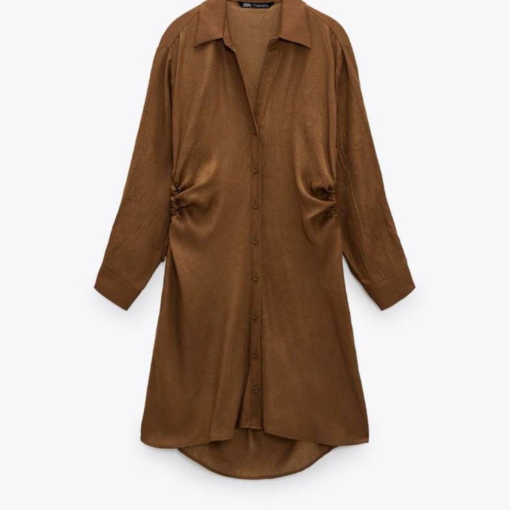 Zara Wrinkle Effect Mini Dress